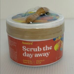 Asutra Scrub The Day Away NWOT Sealed Organic Exfoliating Body Scrub 12oz Jar